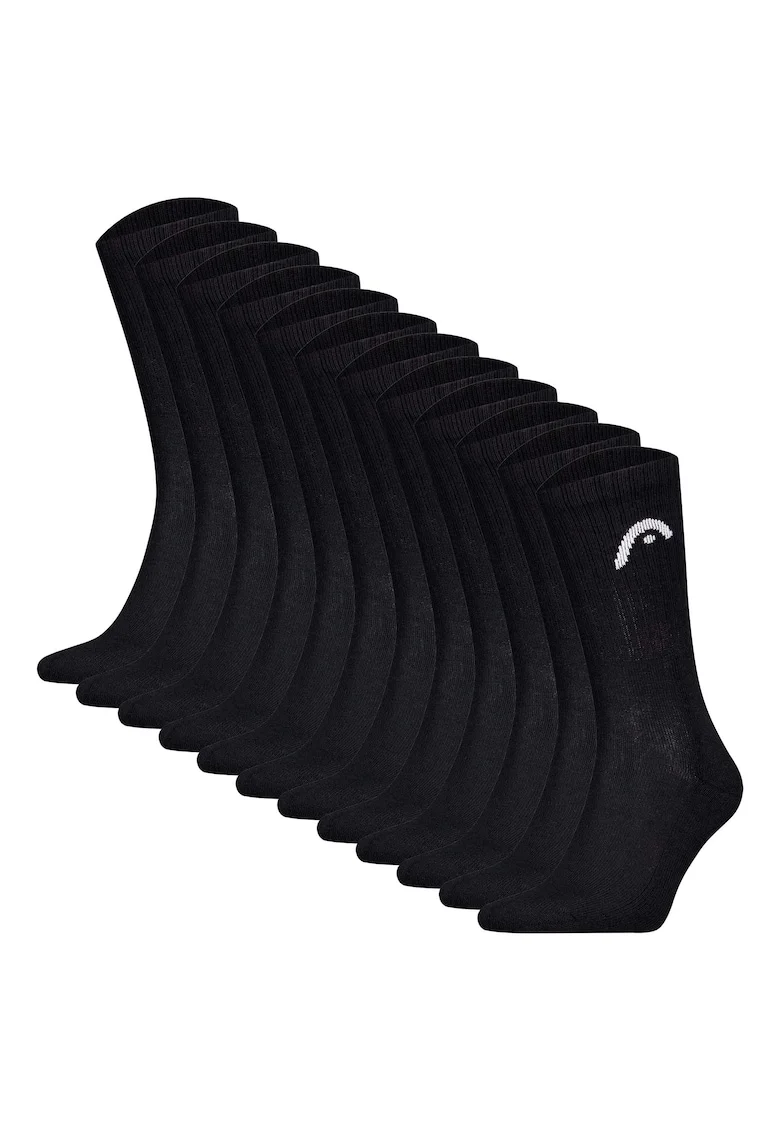 Set de sosete scurte cu logo pentru antrenament All Sports - 12 perechi, Negru