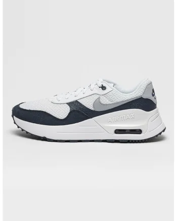 Pantofi sport cu detalii de piele intoarsa Air Max SYSTM, Alb, Gri cenusiu, Bleumarin, 10