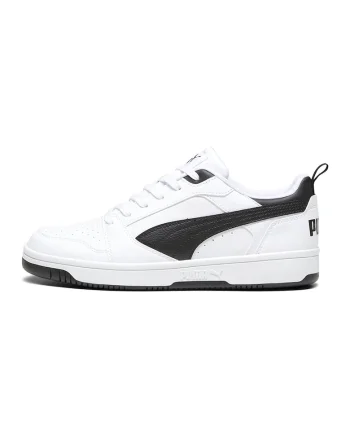 Pantofi sport unisex Rebound v6 din piele ecologica, Negru/Alb murdar