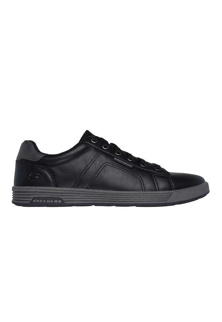 Pantofi sport low-cut din material sintetic cu sireturi, Negru