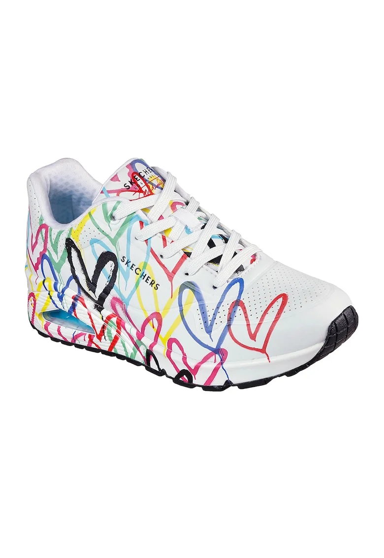Pantofi sport cu talpa wedge Uno Spread The Love, Rosu/Alb/Albastru