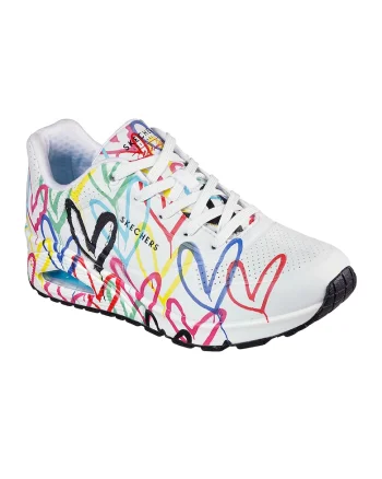 Pantofi sport cu talpa wedge Uno Spread The Love, Rosu/Alb/Albastru