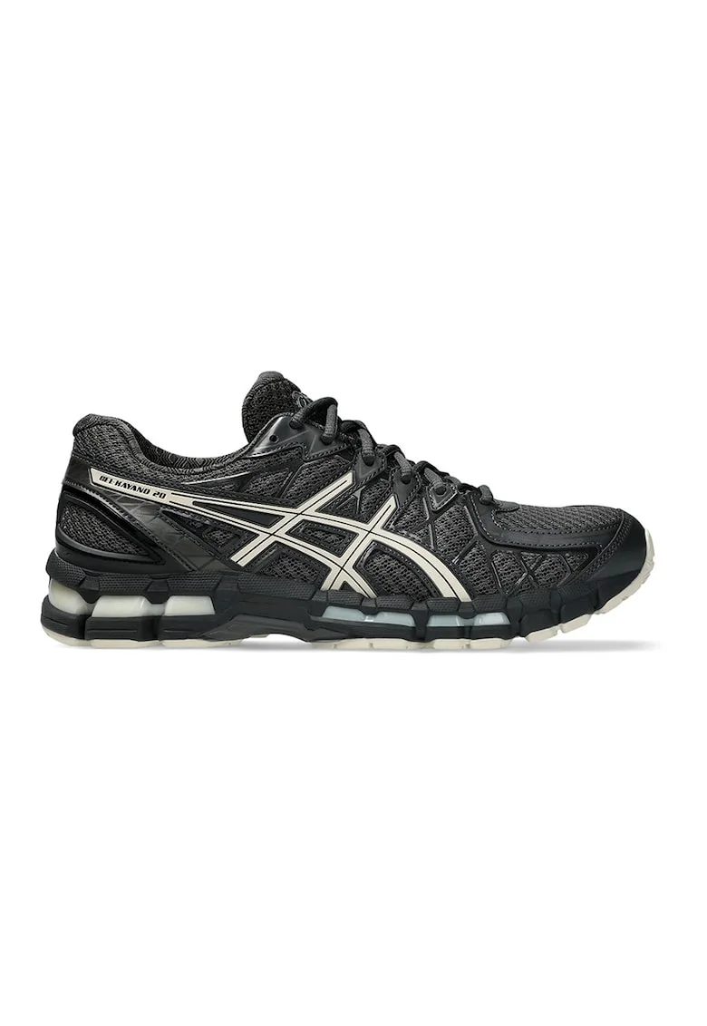 Pantofi sport Gel-Kayano 20 din plasa cu garnituri din piele ecologica, Negru/Gri antracit
