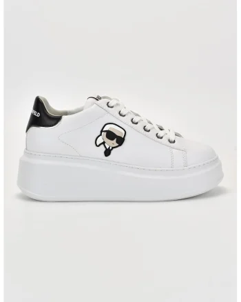 Pantofi sport de piele cu logo, Alb