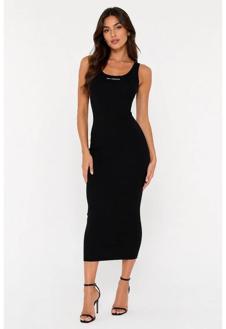 Rochie dama maxi tricotata  AWW1300, Negru