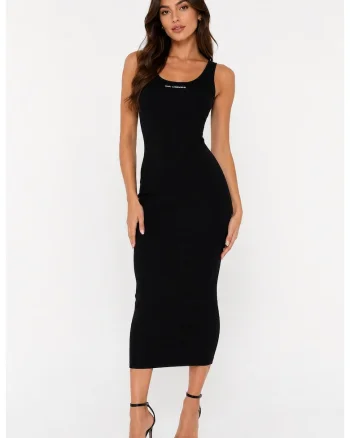 Rochie dama maxi tricotata  AWW1300, Negru