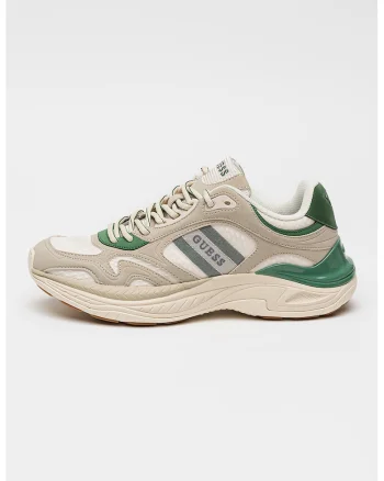 Pantofi sport din material textil cu detalii contrastante, Gri/Verde smarald