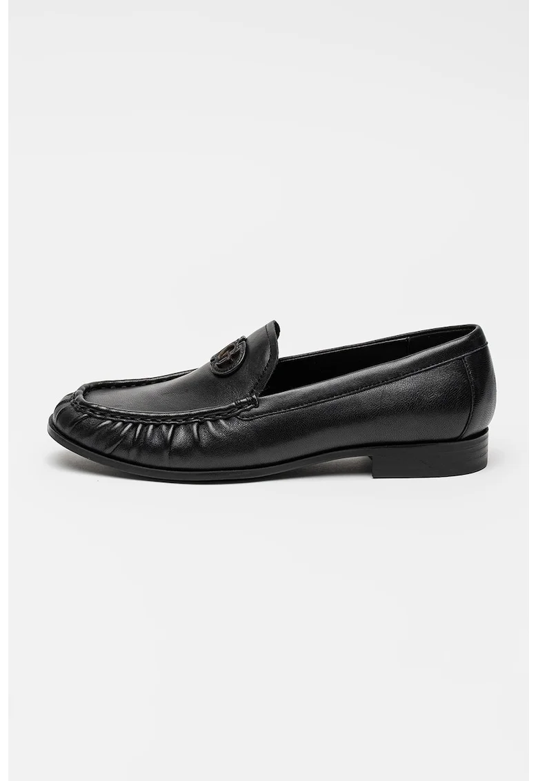 Pantofi loafer uni de piele, Negru