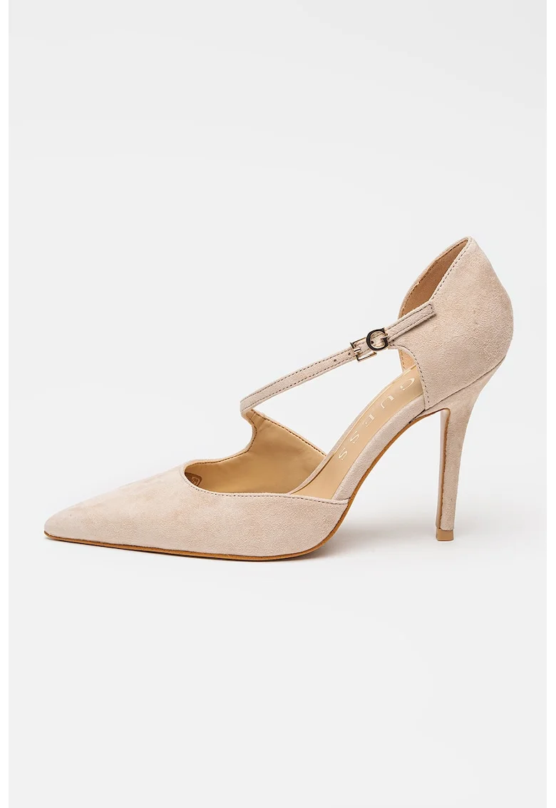 Pantofi de piele cu toc, Bej