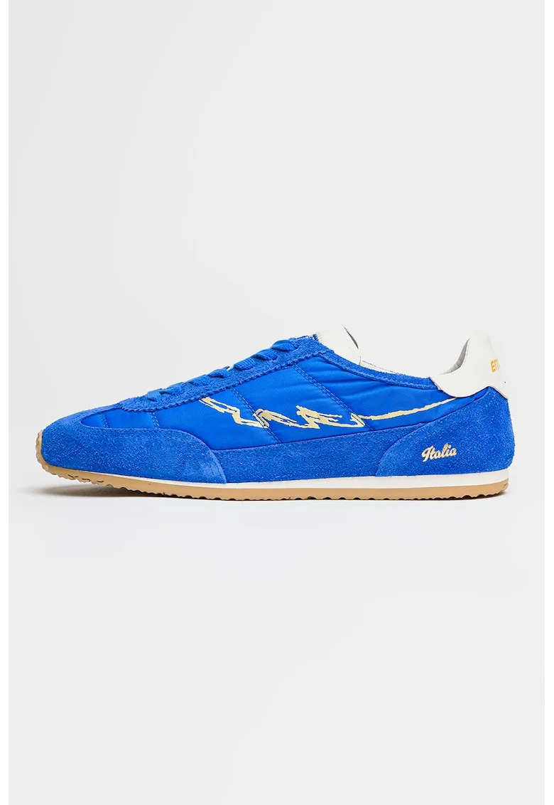 Pantofi sport low-cut cu material exterior de piele intoasra 61 Mondialito, Albastru royal