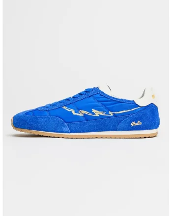 Pantofi sport low-cut cu material exterior de piele intoasra 61 Mondialito, Albastru royal