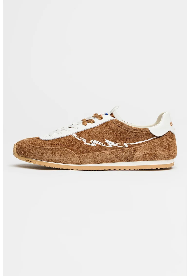 Pantofi sport de piele si piele intoarsa '61, Maro cafeniu