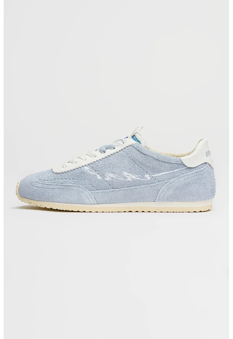 Pantofi sport de piele si piele intoarsa '61, Albastru azur