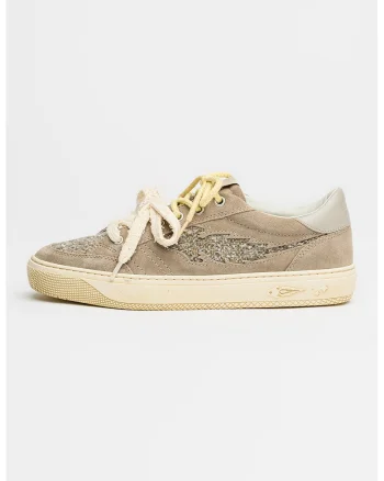 Pantofi sport cu insertii de piele intoarsa Jupiter Rocket 6, Maro taupe inchis