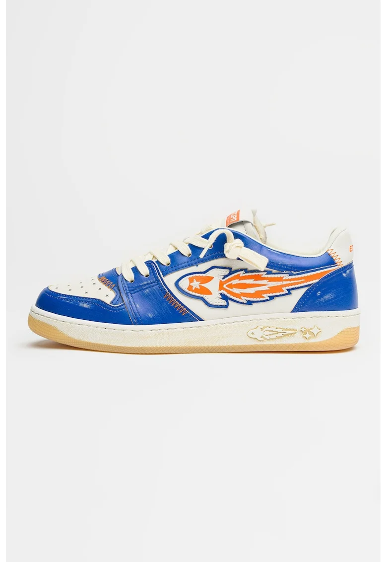 Pantofi sport de piele Egg Rocket 3 Nappa, Alb/Albastru royal
