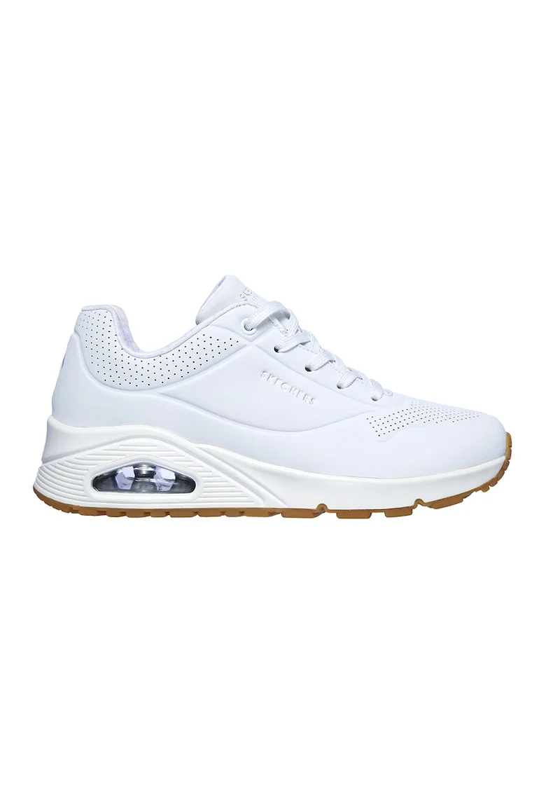 Pantofi sport de piele ecologica Uno Stand On Air, Alb optic