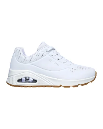 Pantofi sport de piele ecologica Uno Stand On Air, Alb optic