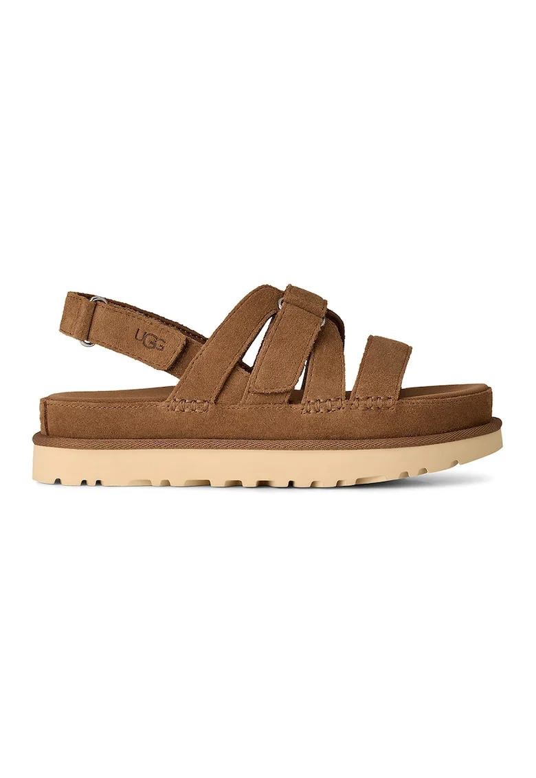 Sandale din piele intoarsa Goldenstar Gleam, Caramel