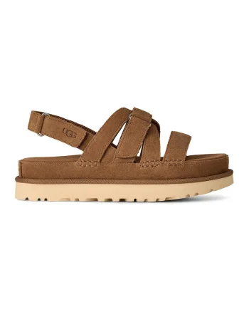 Sandale din piele intoarsa Goldenstar Gleam, Caramel