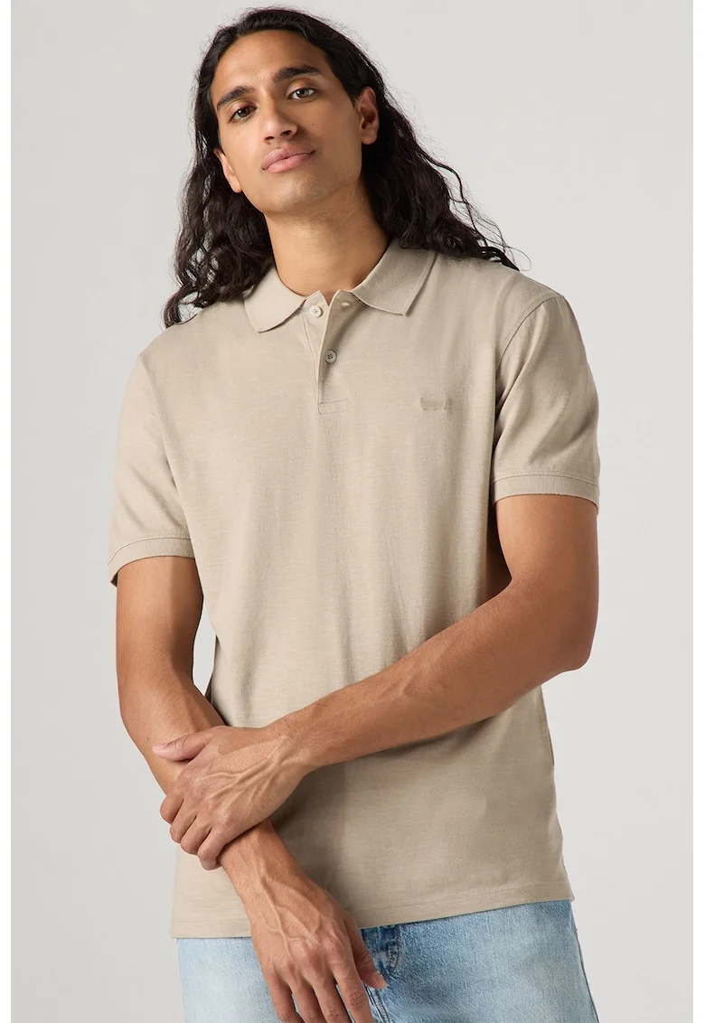 Tricou polo slim fit Housemark, Maro taupe