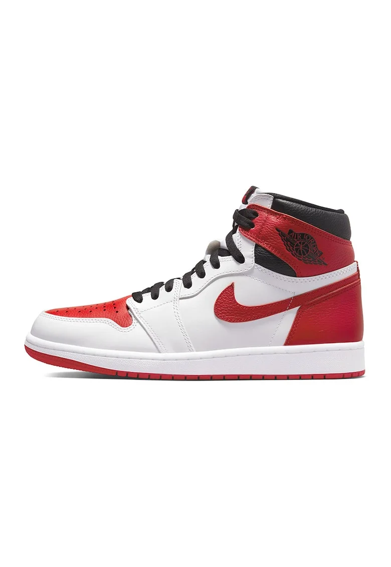 Pantofi de piele pentru baschet Air Jordan 1 Retro, Rosu/Alb/Negru