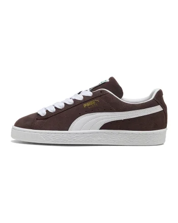 Pantofi sport Classic de piele intoarsa cu garnituri de piele ecologica, Alb/Maro inchis
