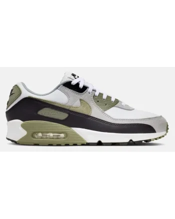 Pantofi Sport Barbati,  Air Max 90 DM0029-121, Alb/Gri/Verde sparanghel