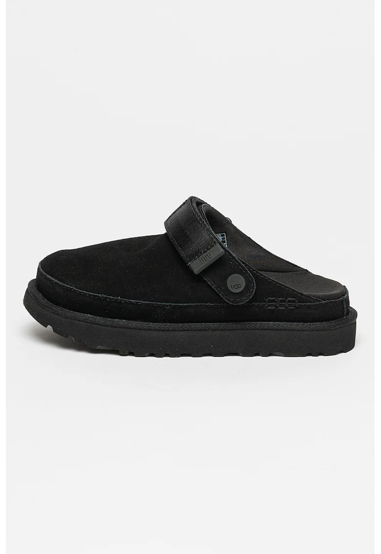 Saboti din piele intoarsa cu bareta slingback Goldenstar, Negru