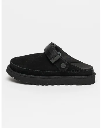 Saboti din piele intoarsa cu bareta slingback Goldenstar, Negru