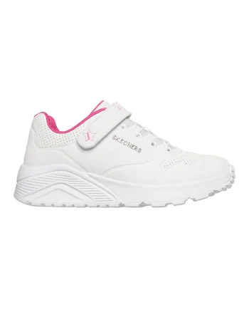 Pantofi sport din piele ecologica cu velcro, Roz aprins/Alb optic