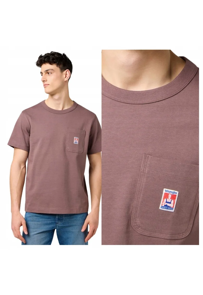 Tricou Pentru Barbati,  Maro, Cj Pocket Tee, Croiala Relaxed Fit, 1 Material 100% Bumbac, Maro cafeniu