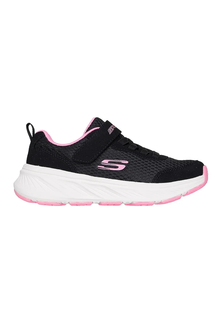 Pantofi sport Edgeride cu velcro si insertii de plasa, Negru/Roz pastel/Alb optic