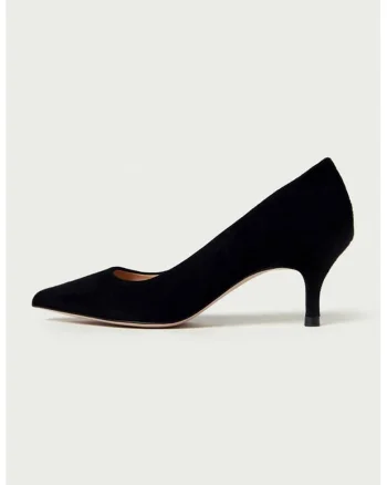 Pantofi de piele cu varf ascutit Julie, Negru/Negru stins