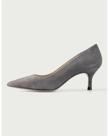 Pantofi de piele cu varf ascutit Julie, Gri