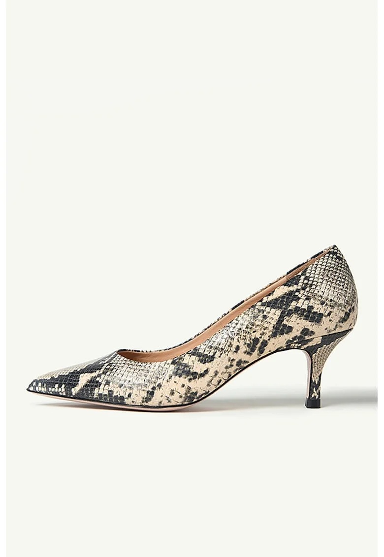 Pantofi de piele cu varf ascutit Julie, Bej
