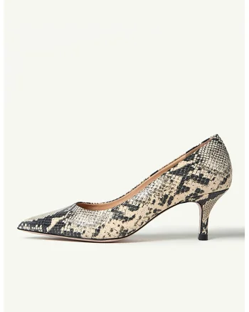 Pantofi de piele cu varf ascutit Julie, Bej