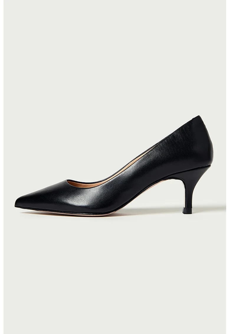 Pantofi de piele cu varf ascutit Julie, Negru