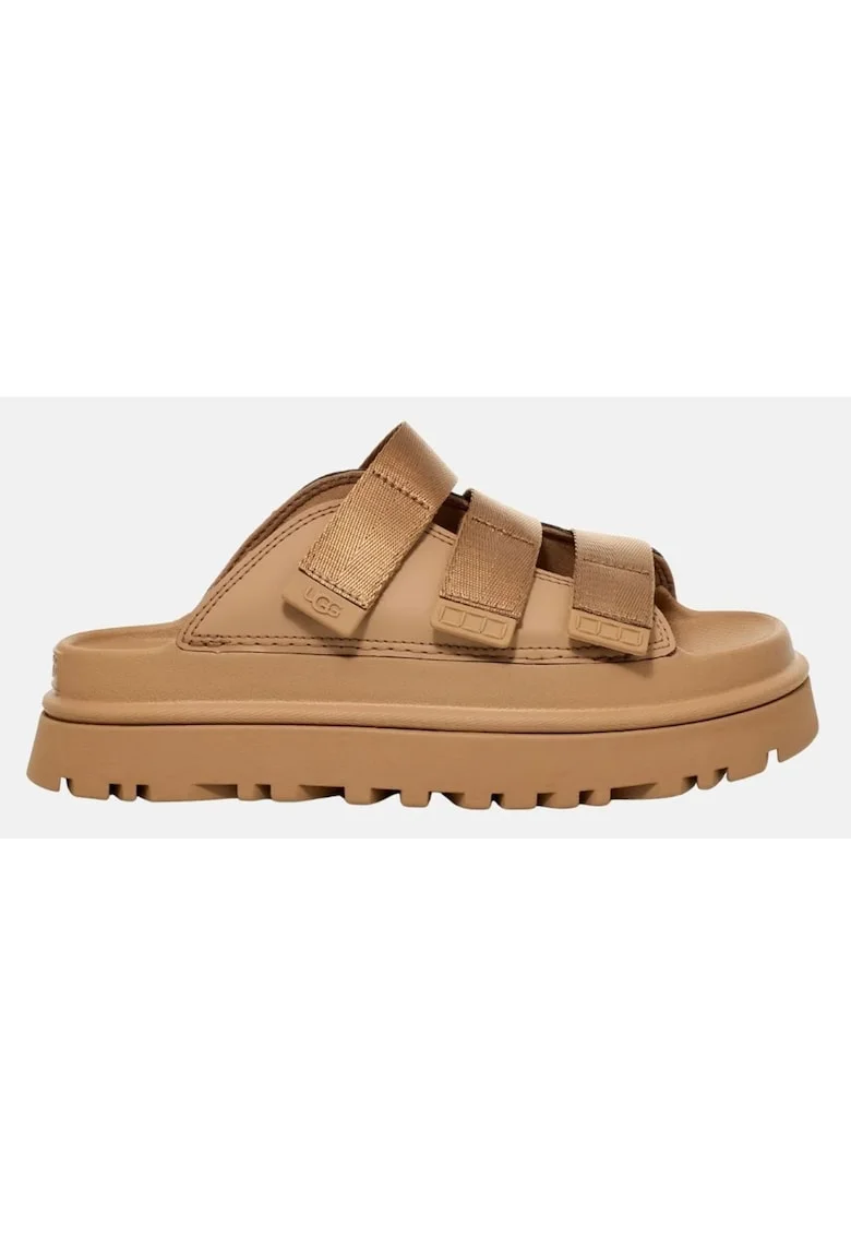 Papuci cu benzi velcro GoldenGlow Slide, Bej