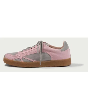 Pantofi sport, Alma 002, din piele intoarsa naturala, Gri/Roz