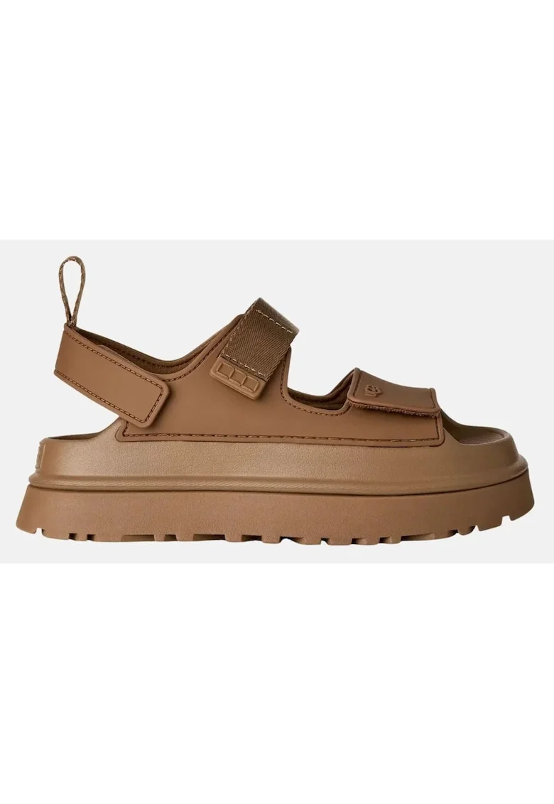 Sandale flatform cu velcro Golden Glow