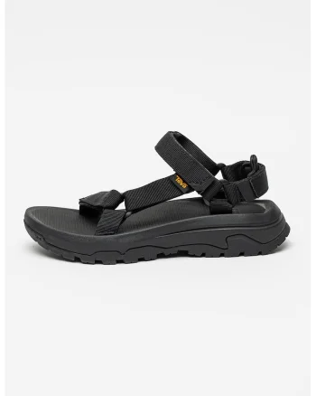 Sandale cu talpa wedge si inchidere velcro Hurricane, Negru