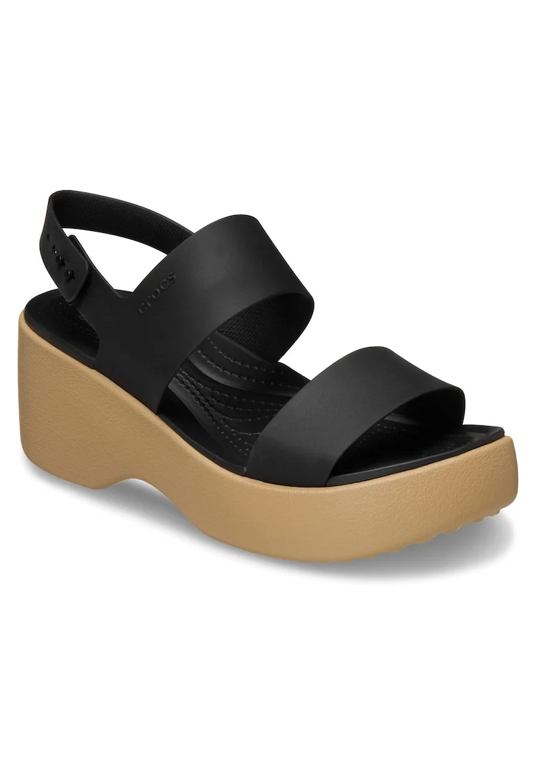 Sandale dama,  negru/maro, sintetic