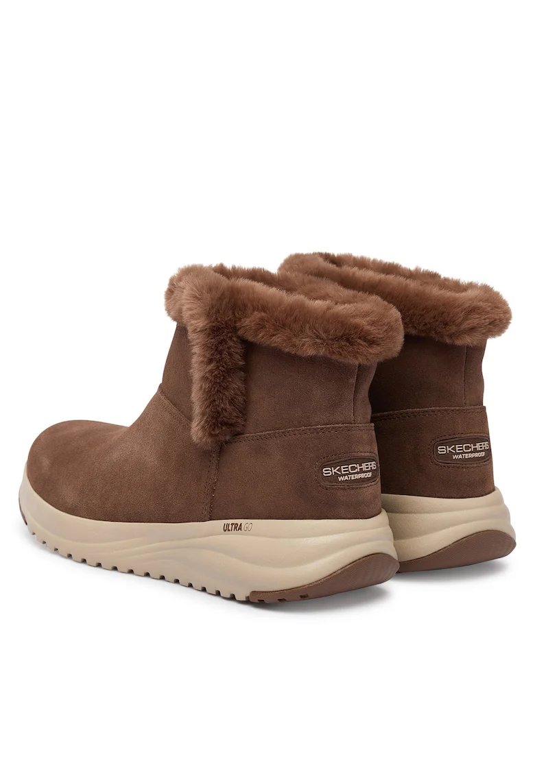 Ghete dama Stellar 14,  Piele naturala, Maro