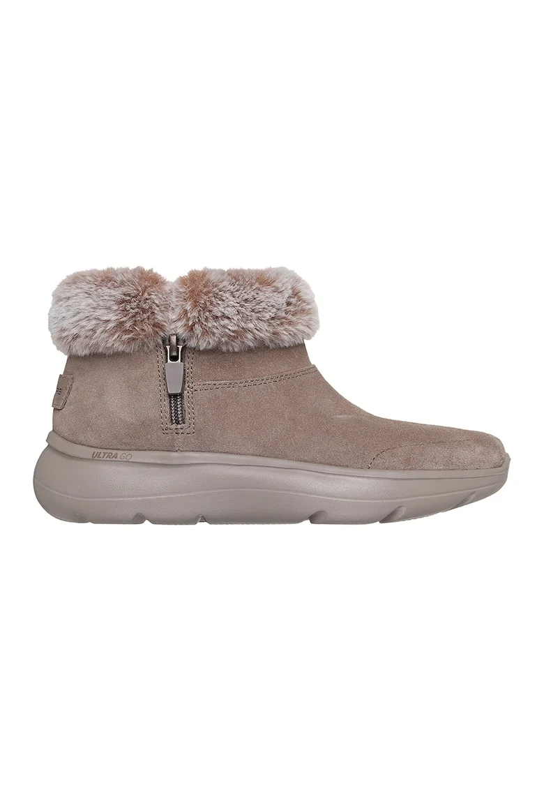 Ghete din piele intoarsa cu blana sintetica On The Go Encore, Bej