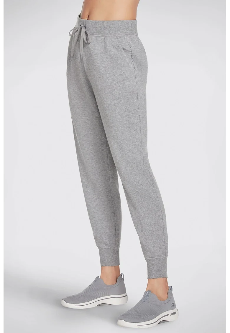 Pantaloni sport cu snur pentru fitness Restful, Gri deschis melange
