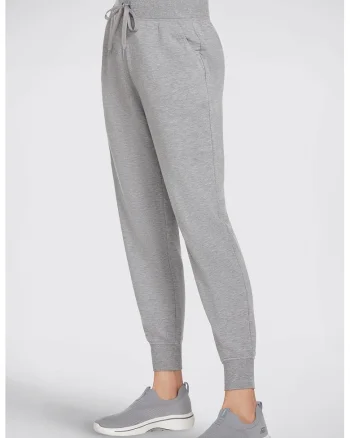 Pantaloni sport cu snur pentru fitness Restful, Gri deschis melange