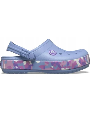 Saboti copii,  Crocband Glow Confetti, multicolor, Alb/Violet