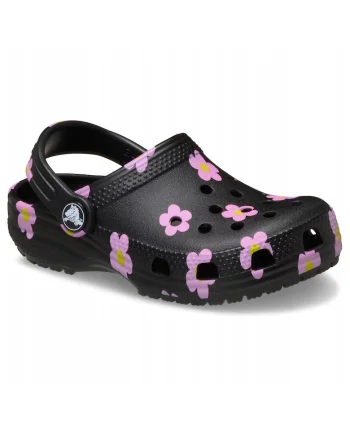 Saboti copii,  Classic Flower negru, Negru