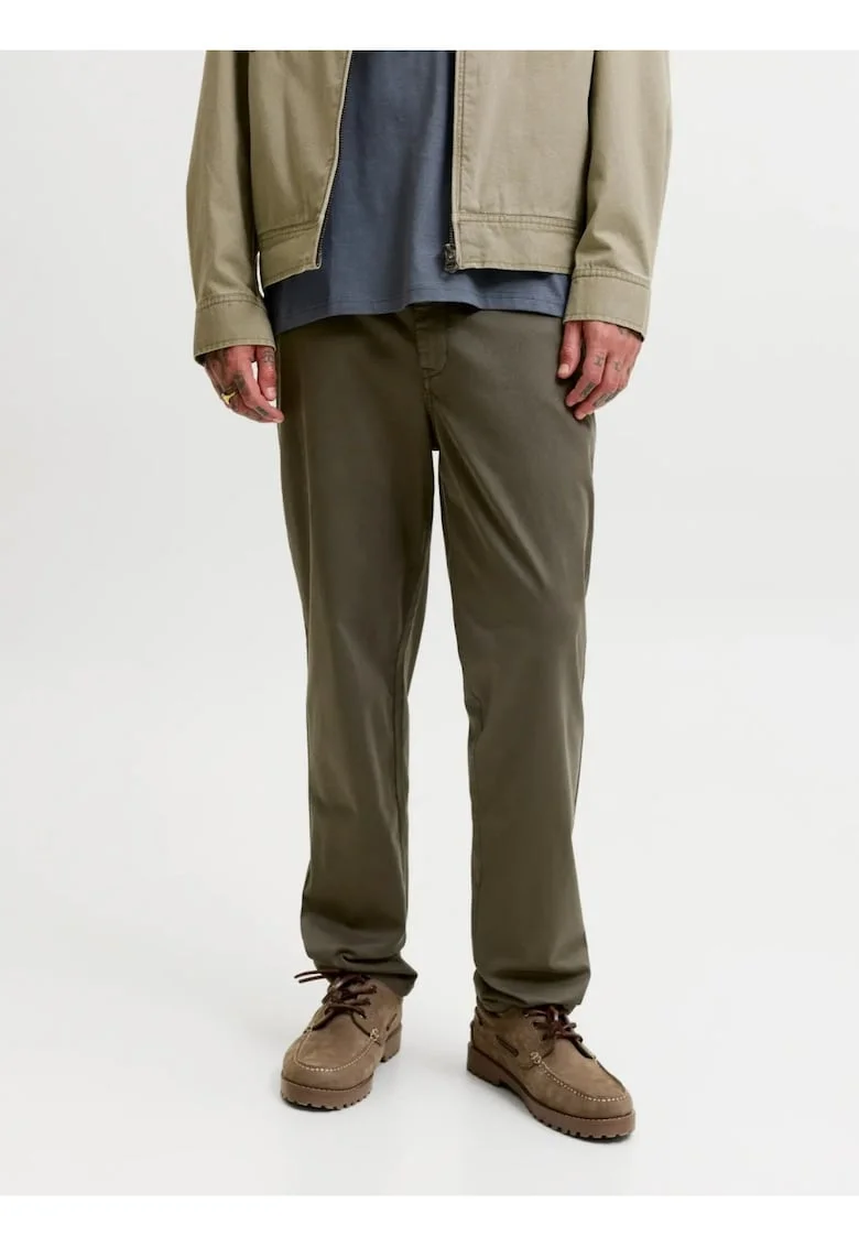 Pantaloni chino, barbati, Jpstollie Vance, Regular Fit, cu talie medie, Verde