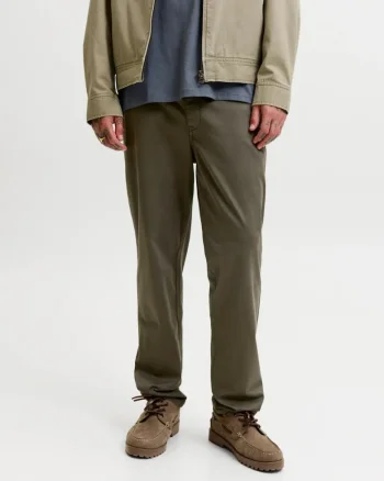 Pantaloni chino, barbati, Jpstollie Vance, Regular Fit, cu talie medie, Verde